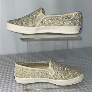 KEDS KATE SPADE CREAM AND SPARKLE SLIP ONS FTL-12-107